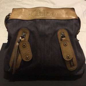 Chloé Bags Denim and Leather Brown and Blue